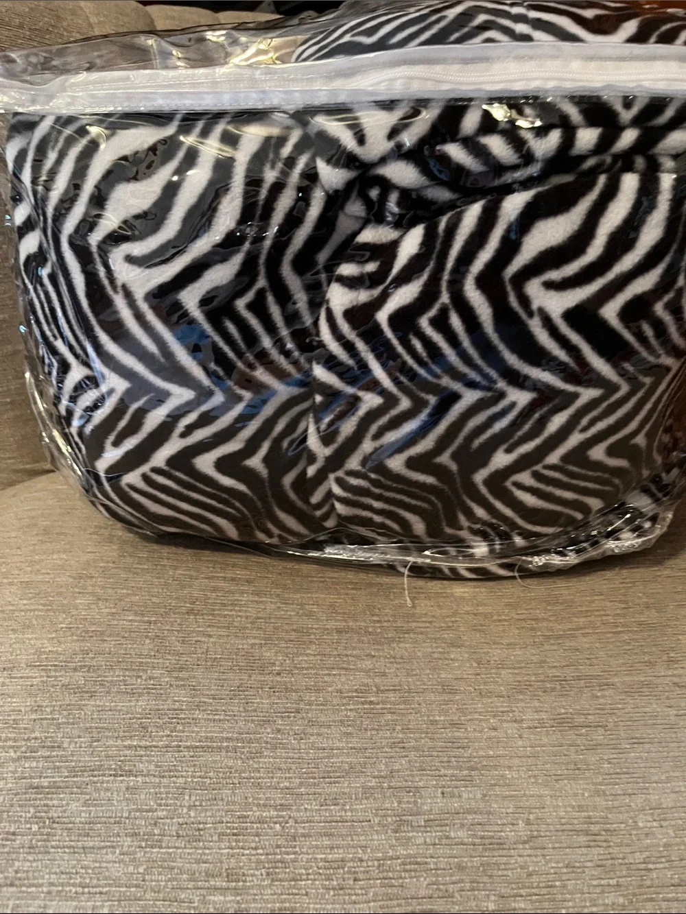 NWT QVC Polarfleece Zebra Print Sheets - Black & White Twin XL